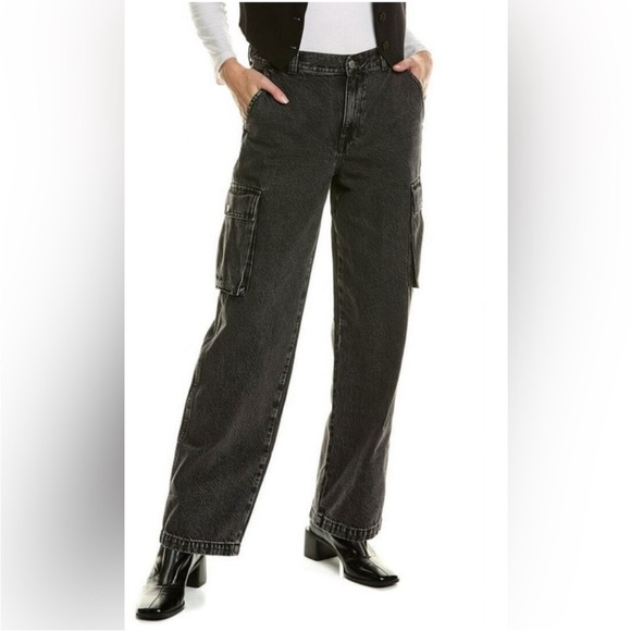 Madewell Denim - Madewell Low Slung Cargo Black Wash Denim Jeans Size 27.